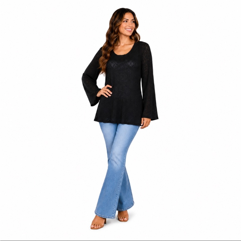 CAELIAN Black Lightweight Knit Long Sleeve Sweater Size XL